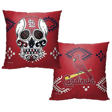 MLB St. Louis Cardinals Sugar Skull Printed Pillow - 18" x 18"