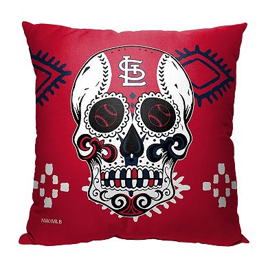 MLB St. Louis Cardinals Sugar Skull Printed Pillow - 18" x 18"