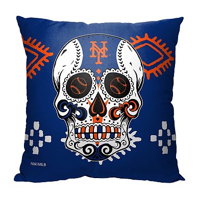 MLB New York Mets Sugar Skull Printed Pillow - 18" x 18"