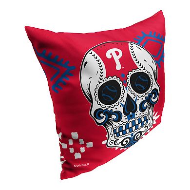 MLB Philadelphia Phillies Sugar Skull Printed Pillow - 18" x 18"