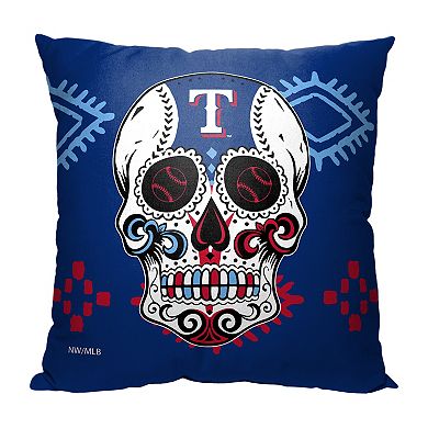 MLB Texas Rangers Sugar Skull Printed Pillow - 18" x 18"
