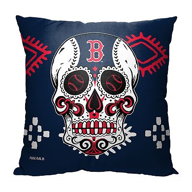MLB Boston Red Sox Sugar Skull Printed Pillow - 18" x 18"