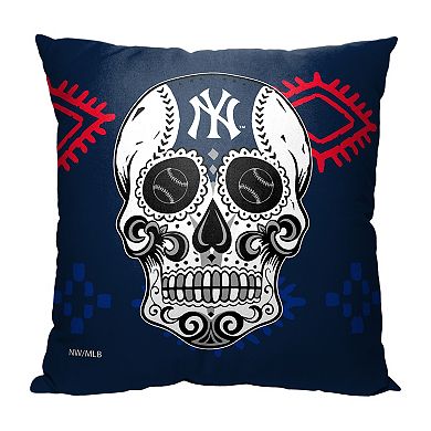 MLB New York Yankees Sugar Skull Printed Pillow - 18" x 18"