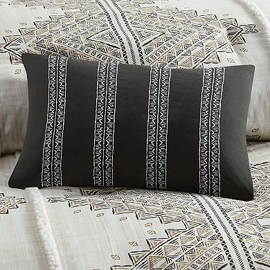 Madison Park Alba 4-Piece Printed Duvet Cover Set with Throw Pillow