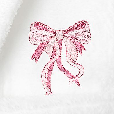 Linum Home Textiles Kids Super Plush Pink Bow Hooded Bathrobe