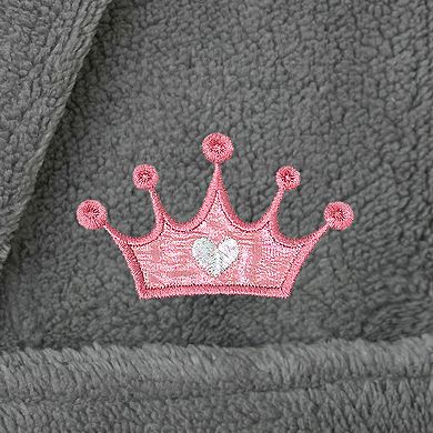 Linum Home Textiles Kids Super Plush Hooded Pink Crown Bath Robe