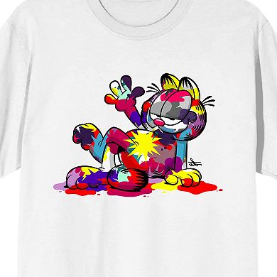 Men's Garfield Multicolored Paint Graphic Tee