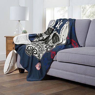 MLB New York Yankees Sugar Skull Silk Touch Sherpa Throw