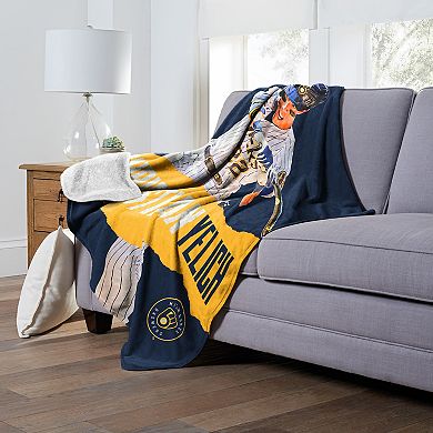 MLB Official Milwaukee Brewers Silk Touch Sherpa Throw