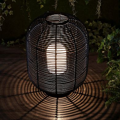 Kandella Outdoor Woven Oval Asian Led Lantern