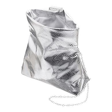 Touch of Nina Embossed Snake Foldover Flap Crossbody Bag