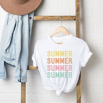 Summer Stacked Colorful Short Sleeve Graphic Tee