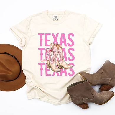 Coquette Texas Cowgirl Boots Garment Dyed Tees