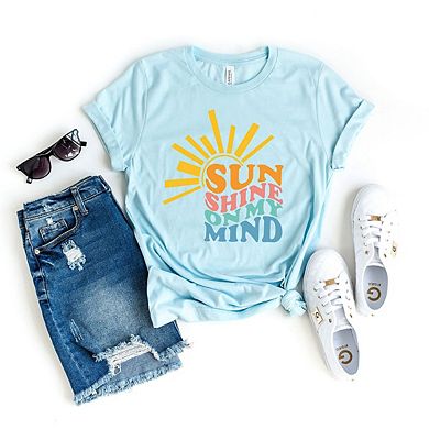 Sunshine On My Mind Wavy Short Sleeve Graphic Tee