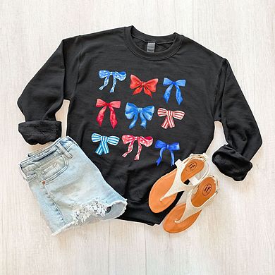 Patriotic Coquette Bow Chart Sweatshirt