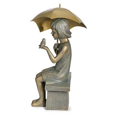 Roman 17.25-in. Girl On Bench Garden Statue