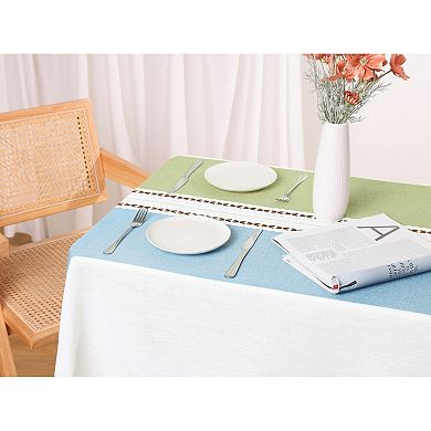 Rustic Cotton Linen Waterproof Dinner Party Table Cover 1 Pc 39" X 63"