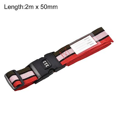 Luggage Straps Suitcase Belts With Buckle, Combination Lock, 2mx5cm Adjustable 4pcs