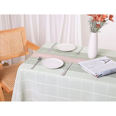 Rustic Cotton Linen Waterproof Dinner Party Table Cover 1 Pc 55" X 87"