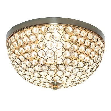 Lalia Home Classix Crystal Glam 13-in. 2-Light Dome Flush Mount Ceiling Light