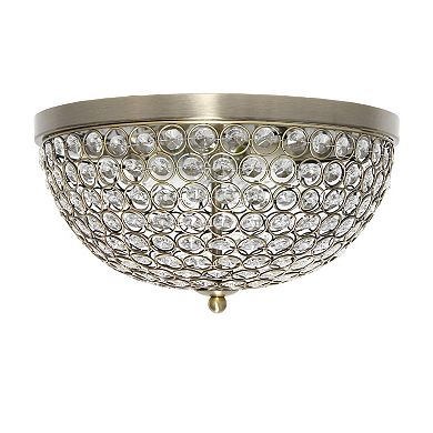 Lalia Home Classix Crystal Glam 13-in. 2-Light Dome Flush Mount Ceiling Light