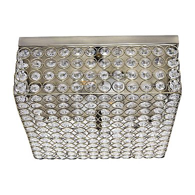 Lalia Home Classix Crystal Glam 12-in. 2-Light Square Flush Mount Ceiling Light