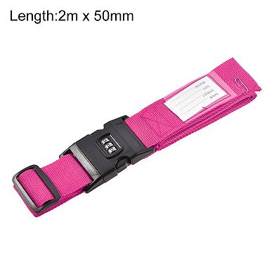 Luggage Straps Suitcase Belts With Buckle, Combination Lock, Adjustable 2pcs