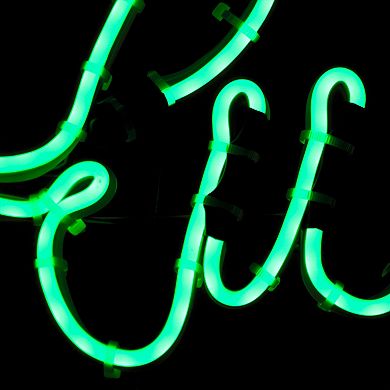 National Tree Company Pre-Lit 2D Green Neon St. Patrick's Day "Luck" Sign