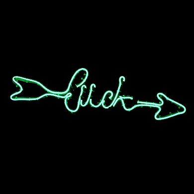 National Tree Company Pre-Lit 2D Green Neon St. Patrick's Day "Luck" Sign