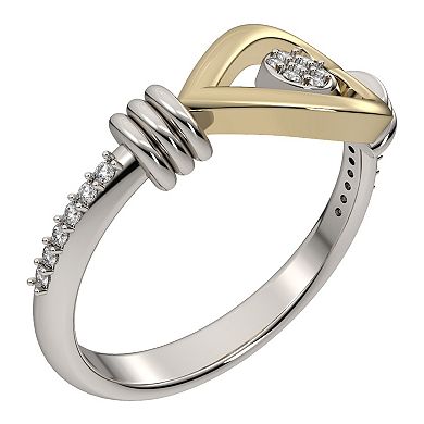 Two Tone Diamond Heart Ring