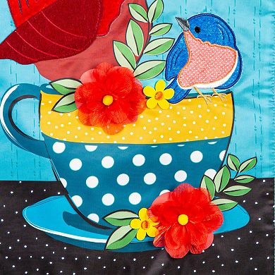 Evergreen Enterprises Songbirds Welcome Applique Garden Flag