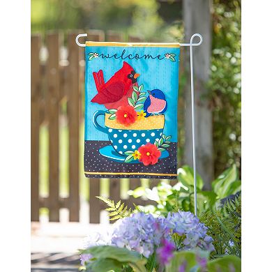 Evergreen Enterprises Songbirds Welcome Applique Garden Flag