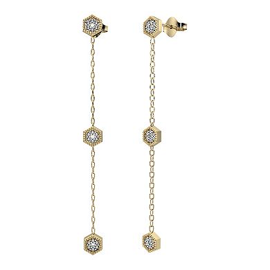 10k Gold Diamond Accent Drop Earrings