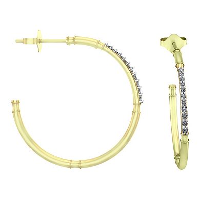 10k Gold Diamond Hoop Earrings