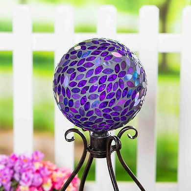 Evergreen Enterprises Irridescent Purple Mosaic Glass Gazing Ball