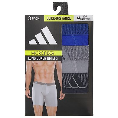 Men's adidas 3-pack Microfiber Long Boxer Briefs
