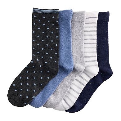 Women's Sonoma Goods For Life?? Dot Stripe Crew Socks 5-Pack