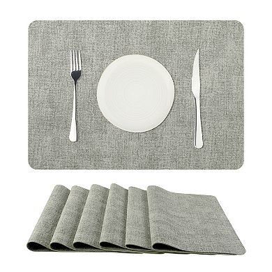 Faux Leather Placemats Set Of 6 Table Mats For Dining Room