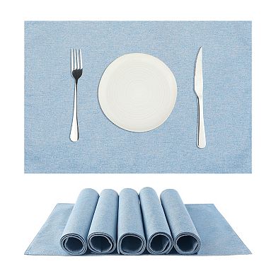 Set Of 6 Faux Linen Placemats For Banquet Dinner Buffet