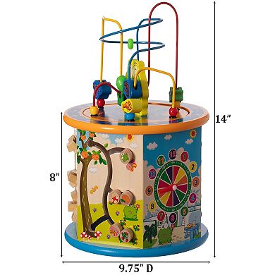 8 in 1 Colorful Attractive Wooden Kids Baby Activity Play Cube, Fun Toy Center