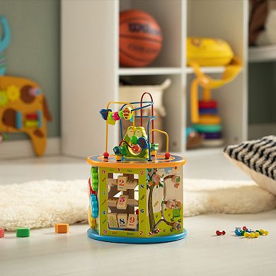 8 in 1 Colorful Attractive Wooden Kids Baby Activity Play Cube, Fun Toy Center