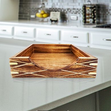 Square Tabletop Decorative Wood Napkin Holder for Kitchen, Dining Table and Counter Tops