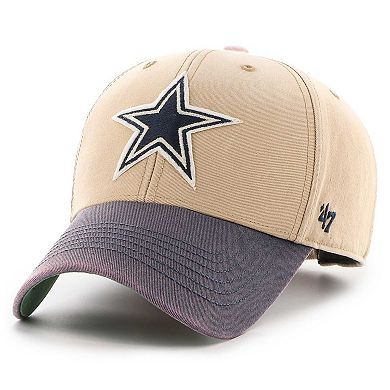 Men's '47 Khaki Dallas Cowboys Dusted Sedgwick MVP Adjustable Hat