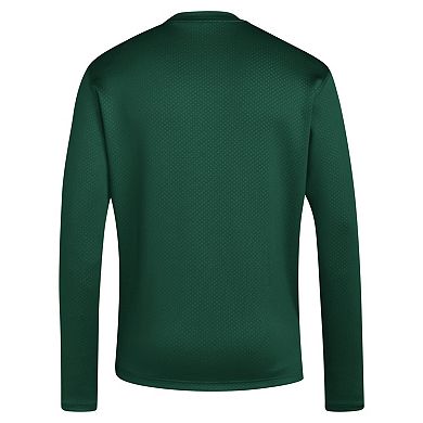 Men's adidas Green Miami Hurricanes Reverse Retro Baseball Script Pullover Sweatshirt