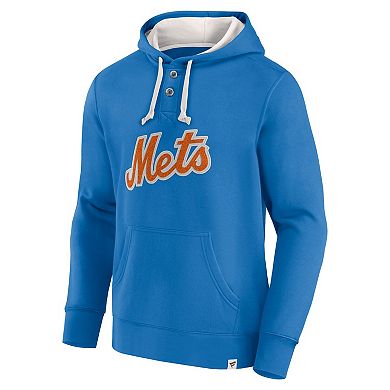 Men's Fanatics Branded Royal New York Mets Plan for Adversity Henley Fleece Pullover Hoodie
