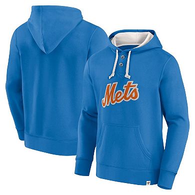 Men's Fanatics Branded Royal New York Mets Plan for Adversity Henley Fleece Pullover Hoodie
