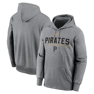 Men's Nike Heather Charcoal Pittsburgh Pirates Therma Fleece Pullover Hoodie
