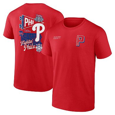 Men's Fanatics Branded Red Philadelphia Phillies Split Zone T-Shirt