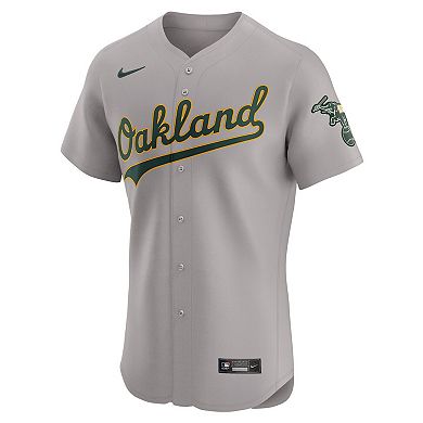 Men's Nike  Gray Oakland Athletics Road Vapor Premier Elite Patch Jersey