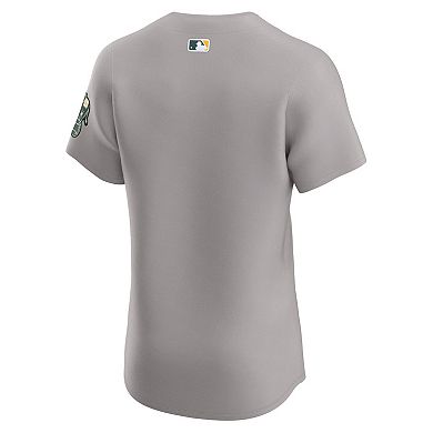 Men's Nike  Gray Oakland Athletics Road Vapor Premier Elite Patch Jersey